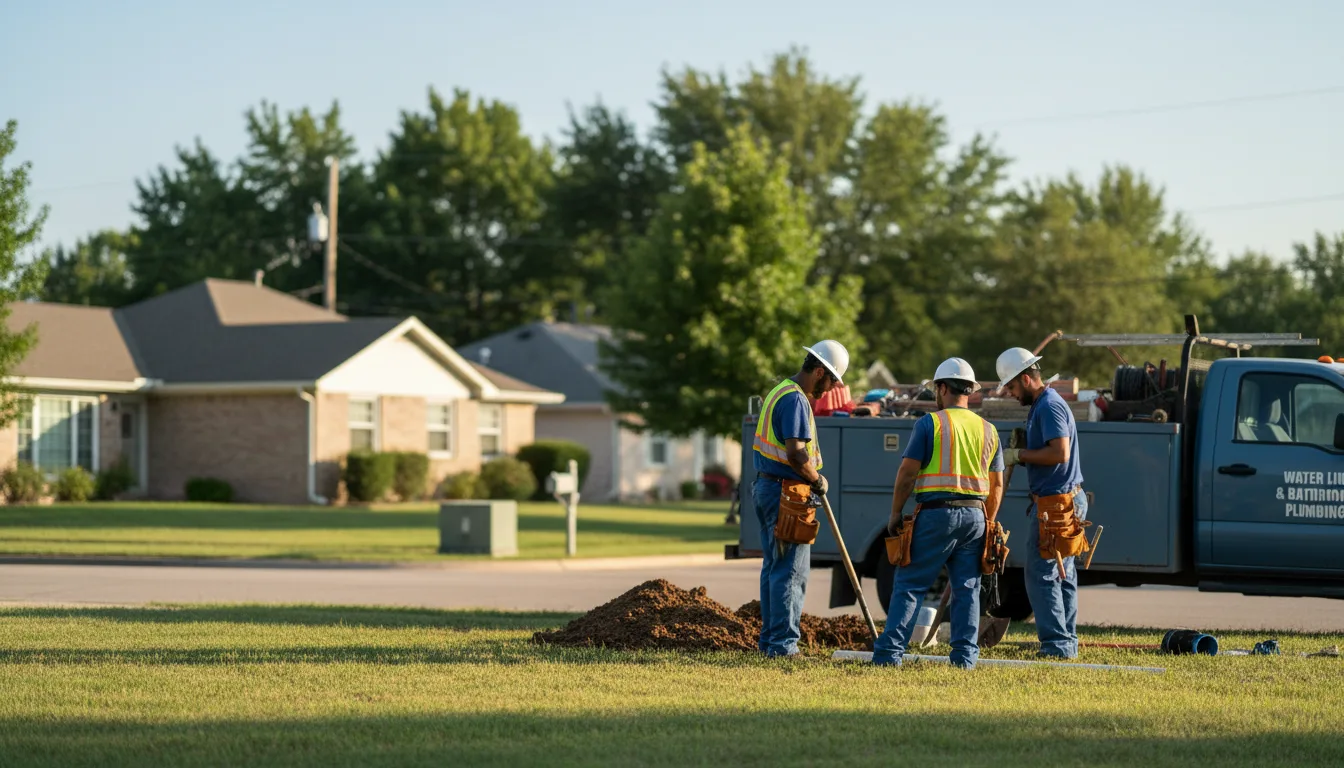 Residential water line and bathroom plumbing service in Hermitage, MO